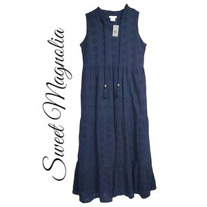 NWT Sweet Magnolia Women's Sleeveless Eyelet Dress Size S